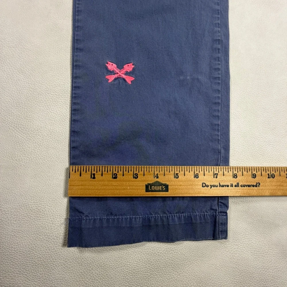 Vineyard Vines‎ Mens 30x30 Navy Blue Neon Embroidered Fish Skeleton Chino Pants